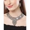 Shining Diva Fashion Latest Stylish Traditional Oxidised Silver Necklace Jewellery Set for Women