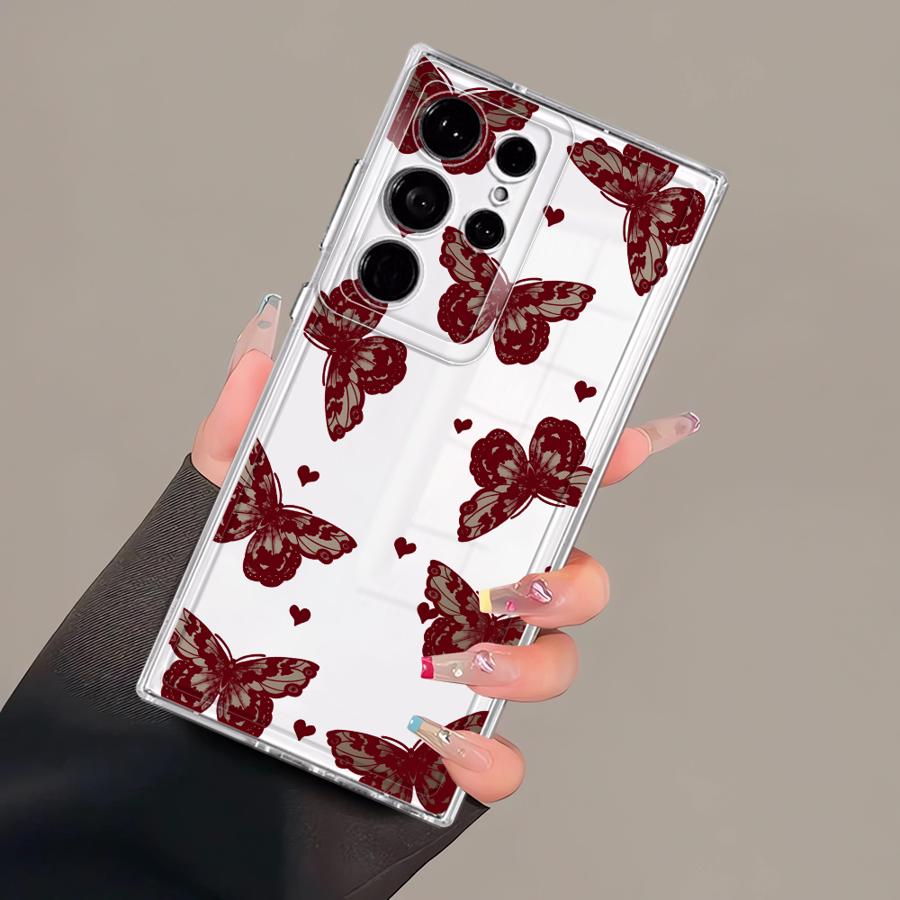Case for Samsung Galaxy S26 S22 FE S21 S23 Ultra Note 20 Ultra 10 S25 Edge S24 S20 Plus Phone Cover Pretty Butterfly