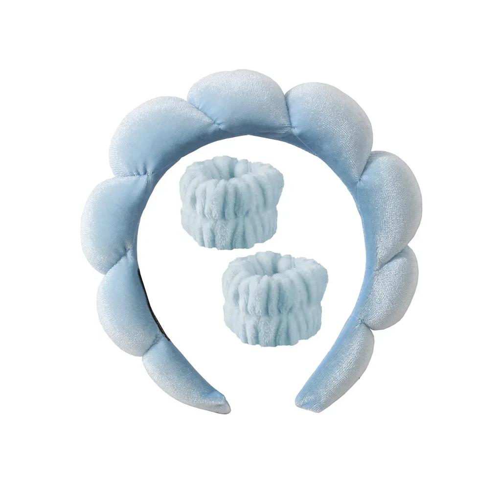 2024 Fashion Sponge Headband for Women Girls Puffy Hair Band Makeup Bubble Retro Terry Cloth Headbands Hair Accessories Headwear