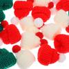 24Pcs Christmas Mini Knitted Hats Adorable Handcrafted Miniature Caps for DIY Craft Wine Bottle Decor Tree Ornaments Festive