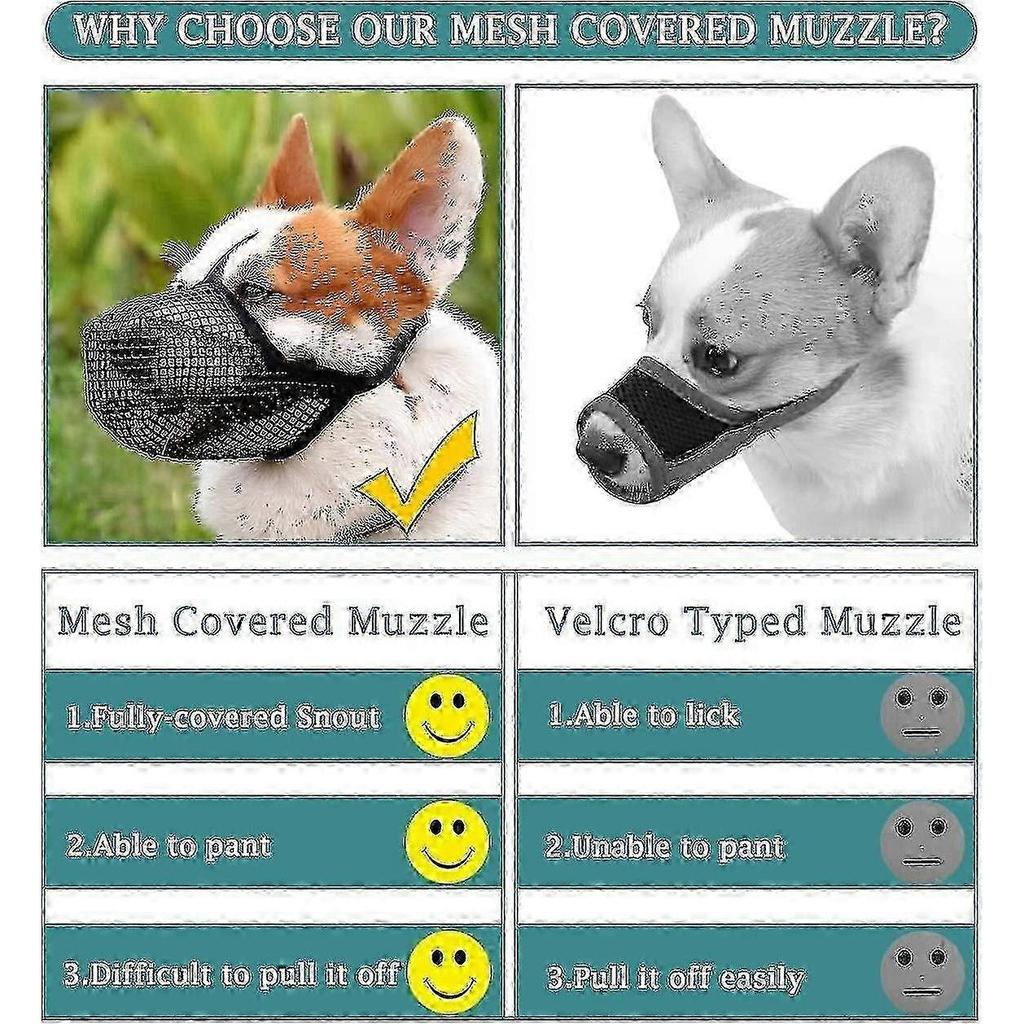 Adjustable Soft Mesh Dog Muzzle with Comfortable Straps for Small, Medium & Large Dogs - Gray