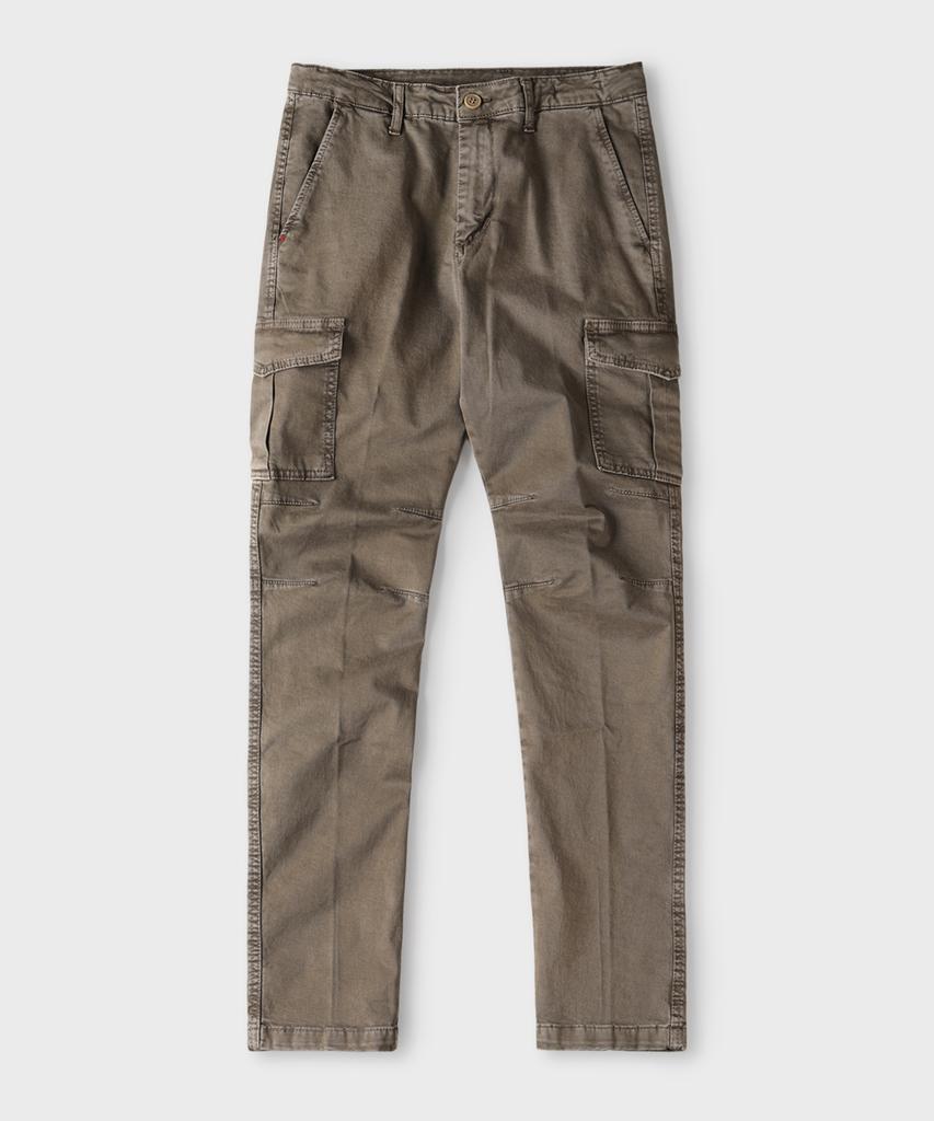 PANICALE Brown Garment-Dyed Cotton Cargo Pants