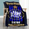 Inter Milan Personalized Name Blanket Throw Customizable Blanket Durable Comfort Great for Couch Picnics Bedding Nap Four Seasons Universal