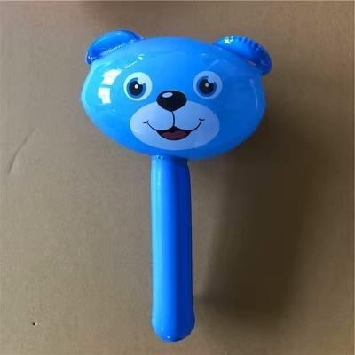 10Pcs New Pvc Inflatable Small Animal Head Stick With Bell Inflatable Short Stick Scan Code To Push Gift Inflatable Toy