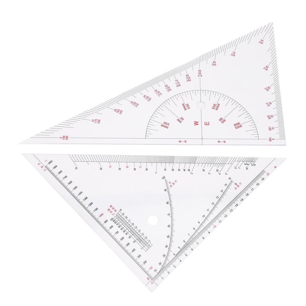 Chart Drawing Triangle Ruler 405mm Large Scale Multifunctional Acrylic Triangle Ruler Protractor Set for Distance