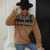 Plush Long-sleeved Sweatshirt Women's Loose Pullover Stand Collar Pocket Half Zip Top