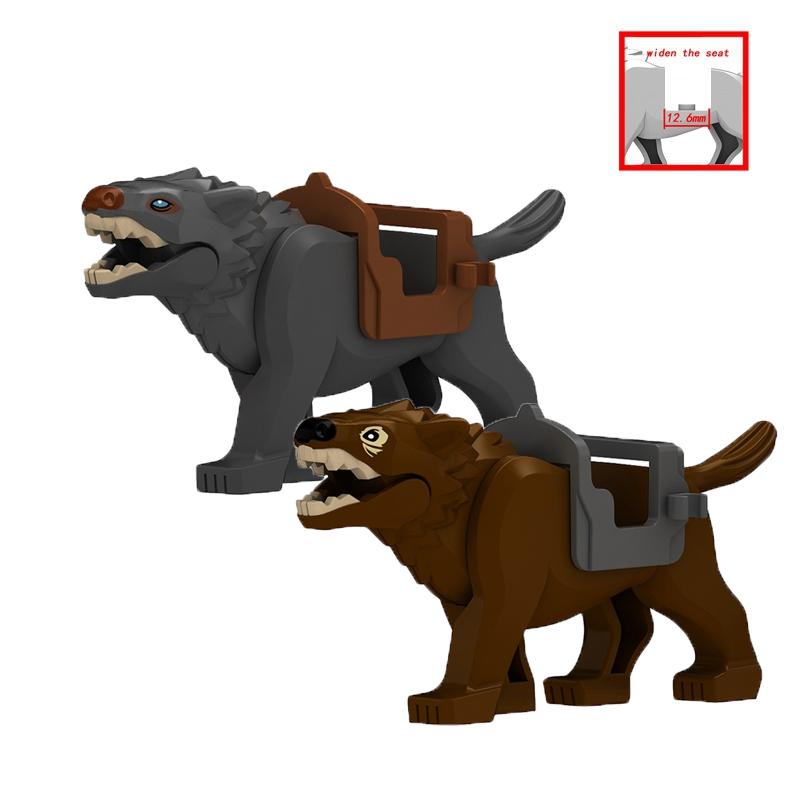 MOC Serie Granja Bosque Escena Crianza Animal Bloques de Construcción Lobo de la Jungla Montura Caballo Oso Marrón Blanco Panda Ladrillos DIY Juguetes para Niños