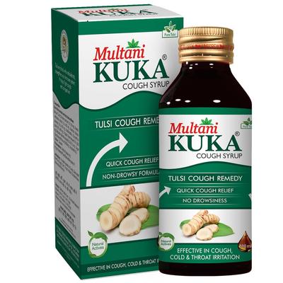 Multani Kuka Cough Syrup 200 Ml Ayurvedic Herbal Syrup Throat Comfort Chest Comfort Tulsi Pippali Vasaka 1 Pack