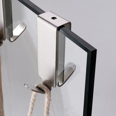 Duschhaken, Doppelseitiger Haken ohne Bohren, Geeignet für Badezimmer rahmenlose Glasduschtür, Handtuchhaken an der Tür