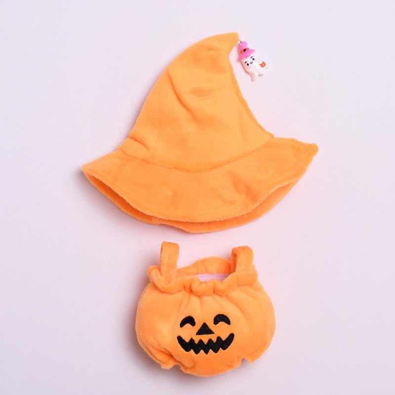 Halloween Pumpkin Suit for Labubu Dolls Cartoon Mini Plush Doll Clothes Plush Animal Clothes DIY Accessories Gifts