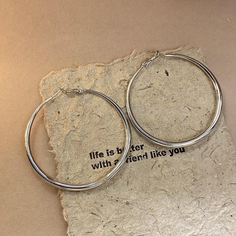 European and American plain ring earrings, stud earrings, cold wind, niche earrings, temperament earrings, light luxury