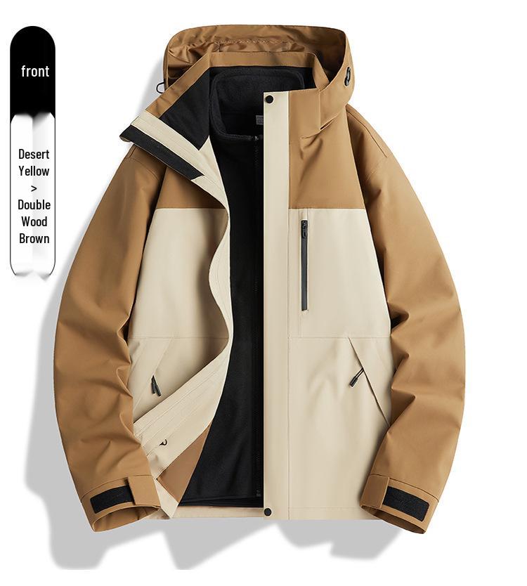Unisex 3-in-1 Outdoor Jacket: Detachable Windproof, Waterproof Down for Mountaineering 3XL