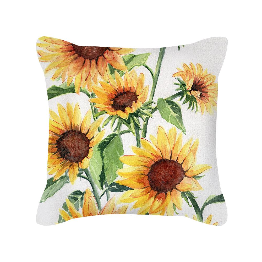 New Thanksgiving Throw Pillow Cover Yellow Letter Sunflower Office Cushion Sofa Pillow Cover