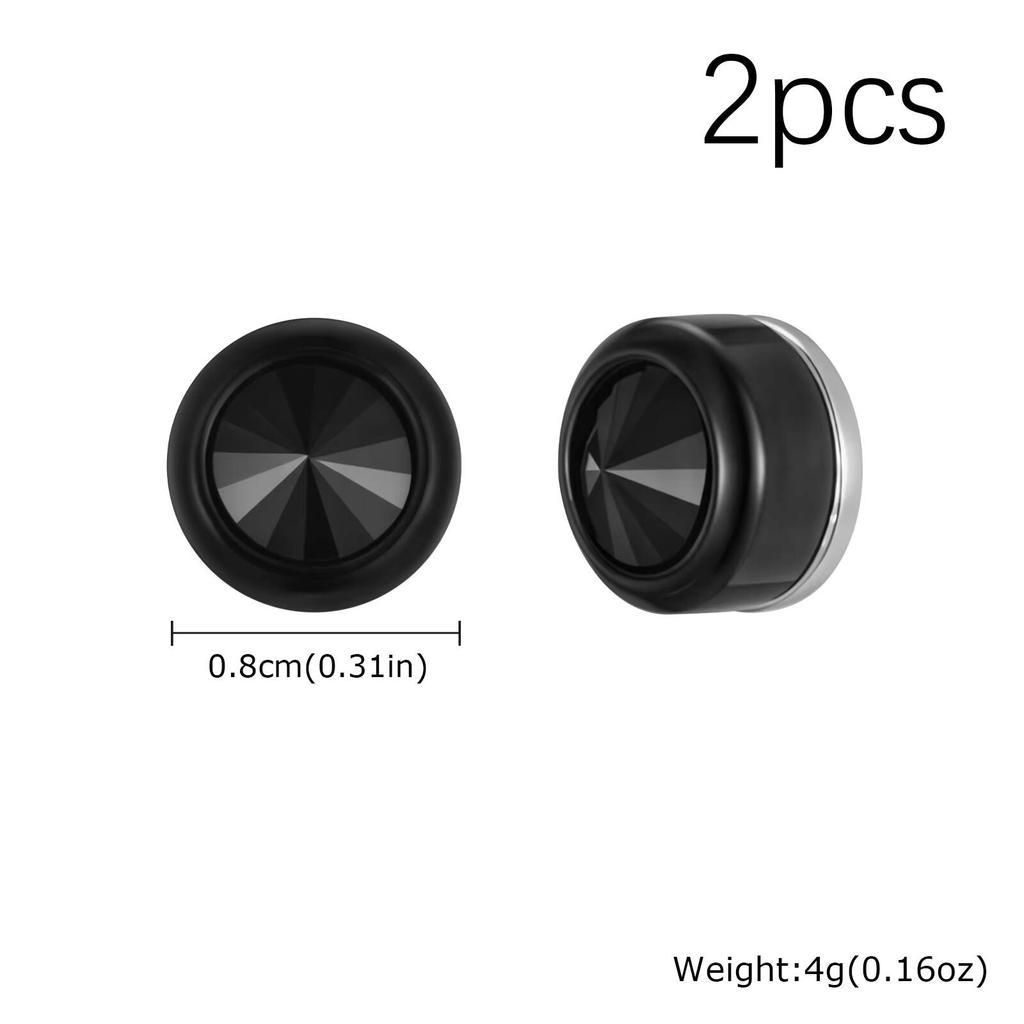 Vnox Magnetic Zircon Stud Earrings for Men, 8mm Stainless Steel Non-Pierced Clip Earrings, Hypoallergenic Punk Rock Jewelry Gift
