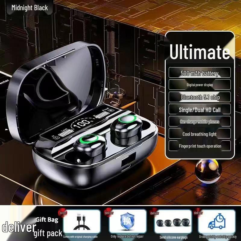 3D Deep Bass Wireless Bluetooth Headphones with Extended Battery & Charging Case for Huawei, Apple, OPPO, Xiaomi, Vivo