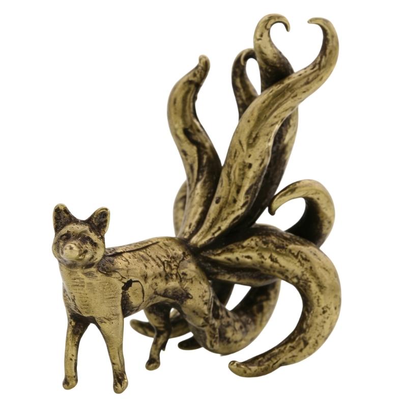 Металлические статуэтки животных Фигурки Ретро Статуэтка лисы Фигурки Скульптуры Настольные центральные композиции Декор для дома Коллекционные предметы