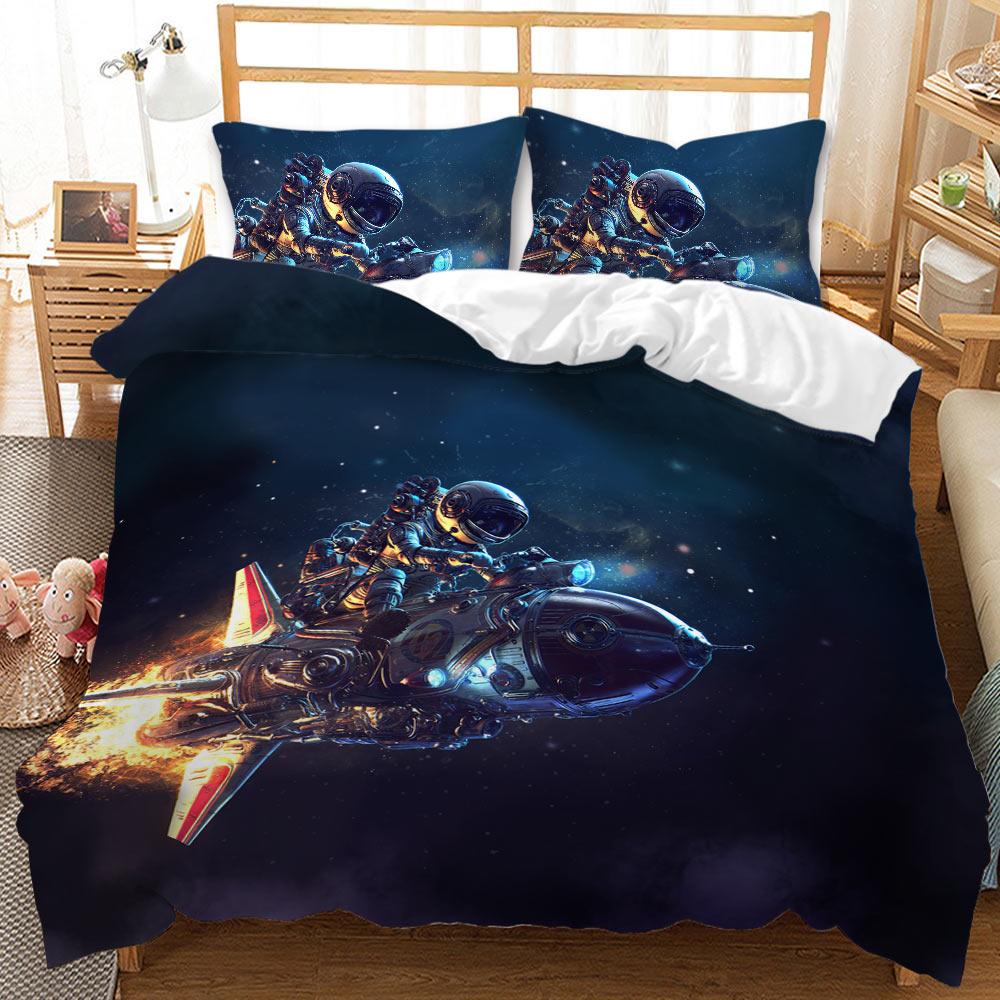 Universe Duvet Cover Set Outer Space Bedding Set Galaxy Twin Polyester Qulit Cover Solar System Planets Universe Queen King Size