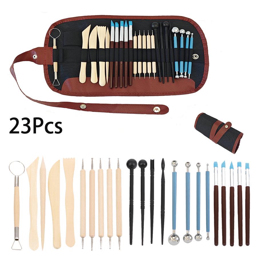 61/43/24-piece Clay Pottery and Sculpture Carving Tool Set for Soft Polymer Modeling