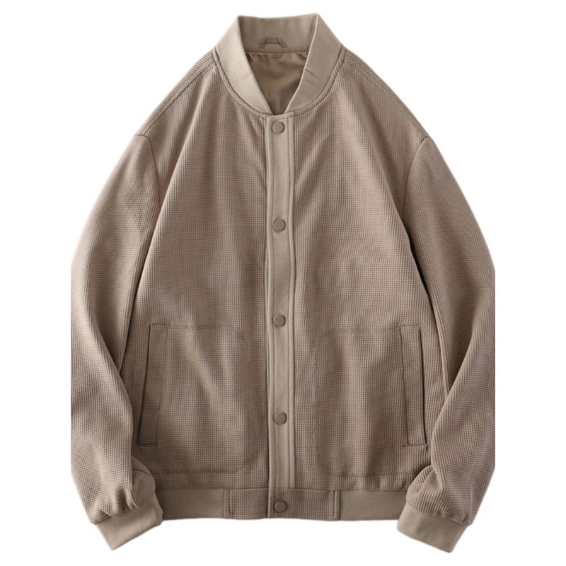 American Retro Amekaji Heavy Weight Fashion Brand All-Matching Waffle Outwear Men's Baseball Uniform Export Original Tail Order Jacket