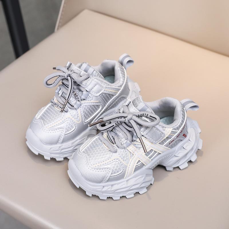 Kids Autumn Breathable Soft Sole Sneakers Boys Girls Lightweight Running Shoes Casual Dad Shoes For Small Children