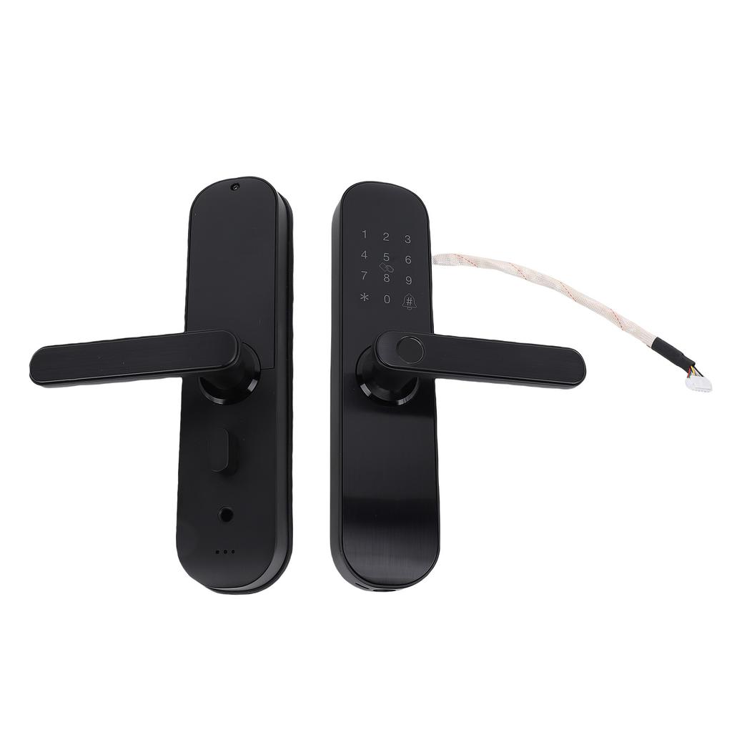 Fingerprint Keypad Door Handle Lock App Control Emergency Power Supply Keyless Entry Door Handle Lock for 35mm To 80mm