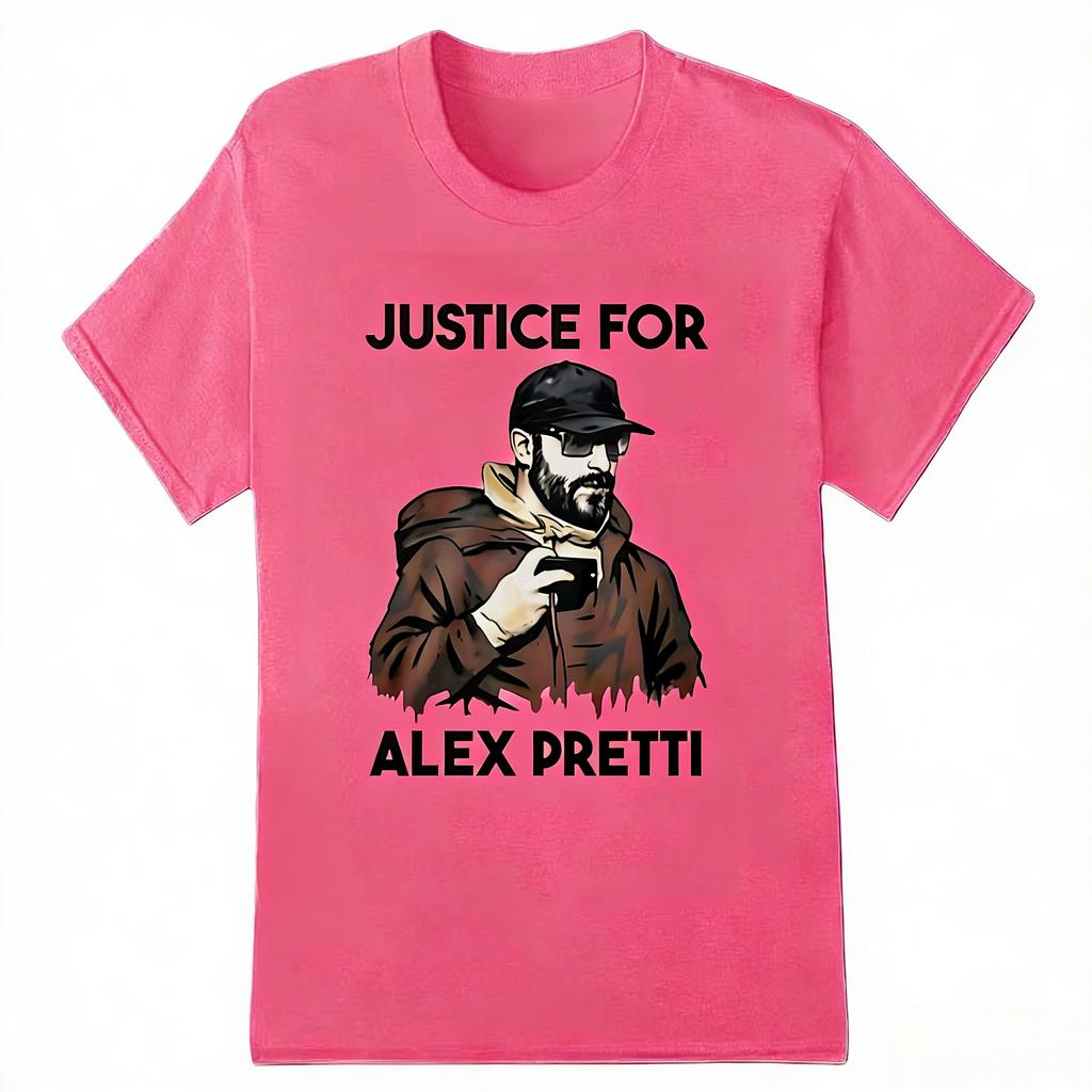 Justice for Alex Pretti 100cotton Unisex Graphics Shirt Abolish ICE Minneapolis Democracy Protest Shirt Short Sleeve Oneck
