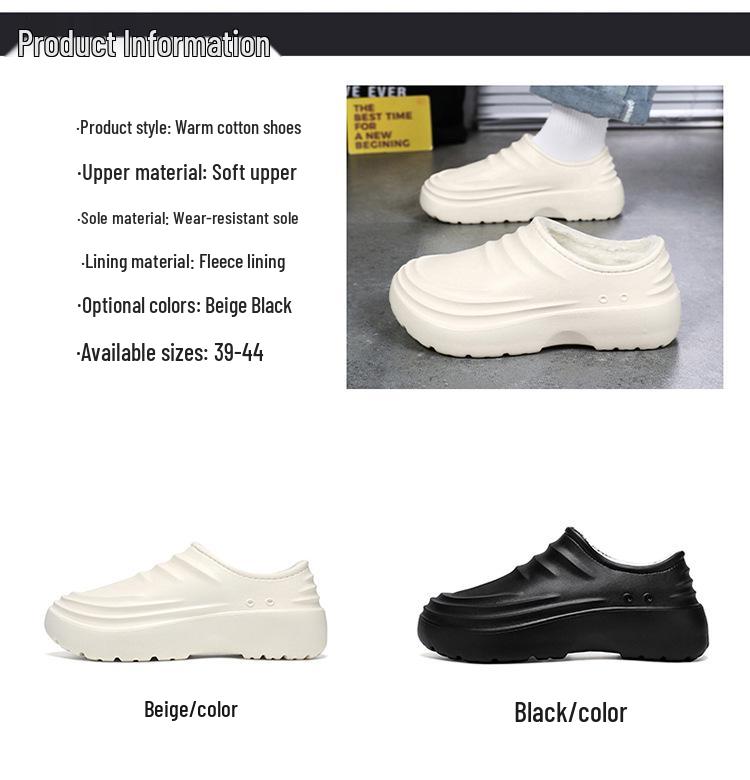 Fleece-Lined Non-Slip Chef Shoes: Warm, Oil-Proof, Soft Sole, Large Sizes, Ideal for Men & Women in Hospitality Professions.