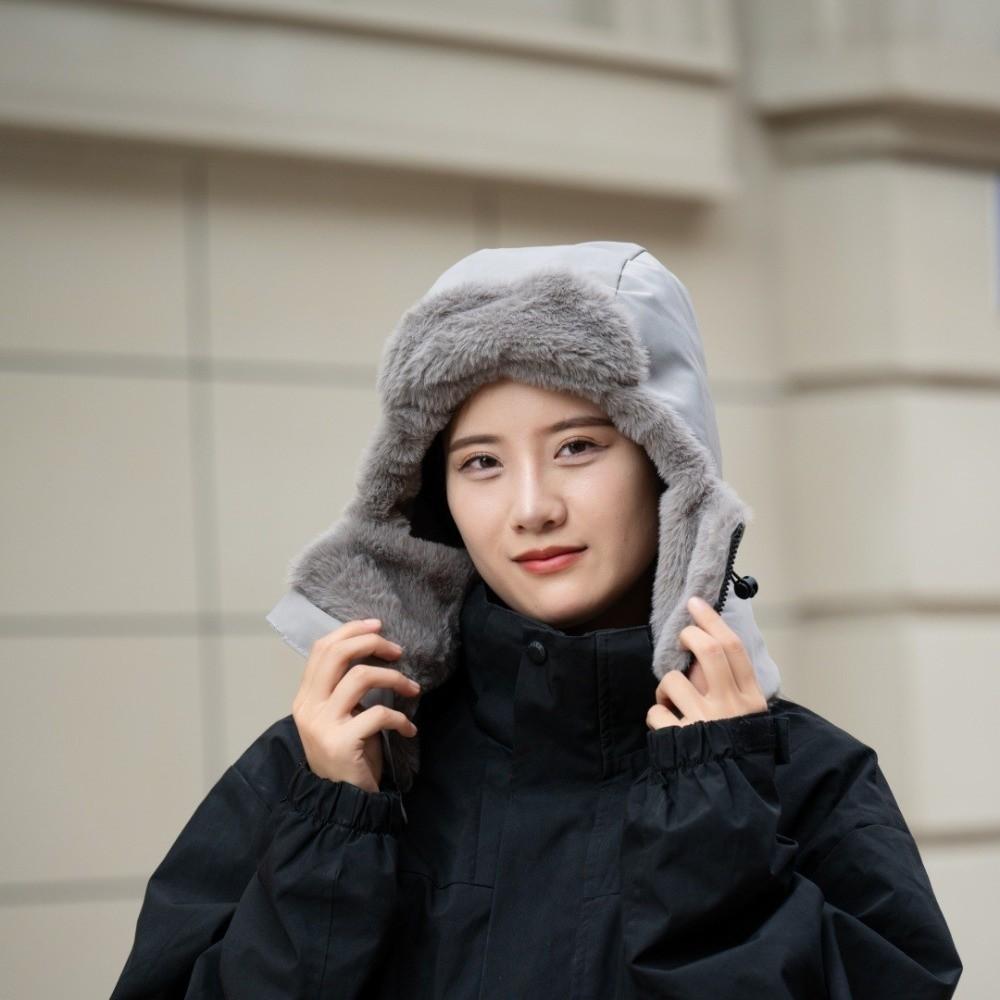 Cold Resistant Warm Scarf Face Mask Solid Color Lei Feng Hat 4-in-1 Winter Cycling Hat Women
