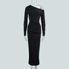 Sexy Young Woman Dress With Spliced Milk Silk Fabric And Pleated Long Sleeves For Casual Autumn Wear