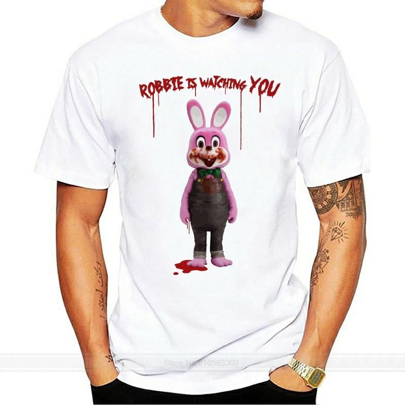 X3XL Robbie Rabbit Tshirt Silent Game Fan Hill Horror Tshirt 4Xl 5Xl Xx3XL male brand teeshirt men summer cotton t shirt