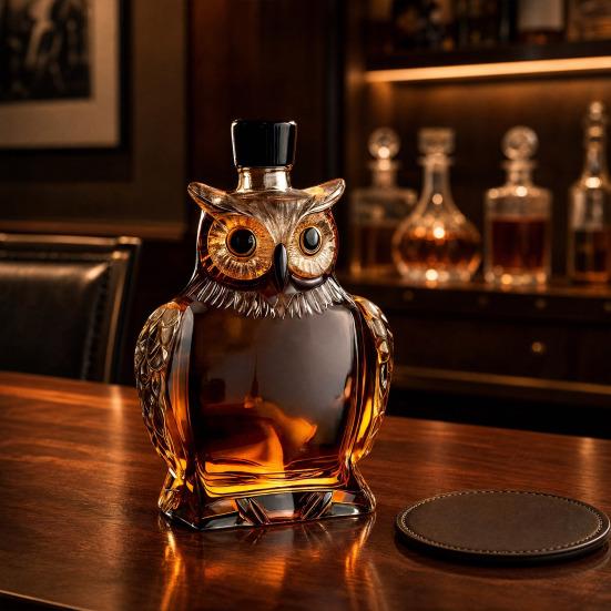 Wine Bottle, Curved Body Borosilicate Glass, High-Temperature Resistant Unique Animal Shape, Decorative Art Piece for Whiskey Lovers