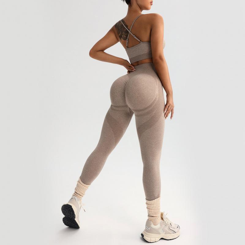 JYL Seamless Yoga Set Camisole Hip Lifting Pants XS