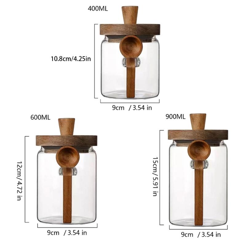 Clear Glass Coffee Canister Airtights Storage Jar For Kitchen Organization