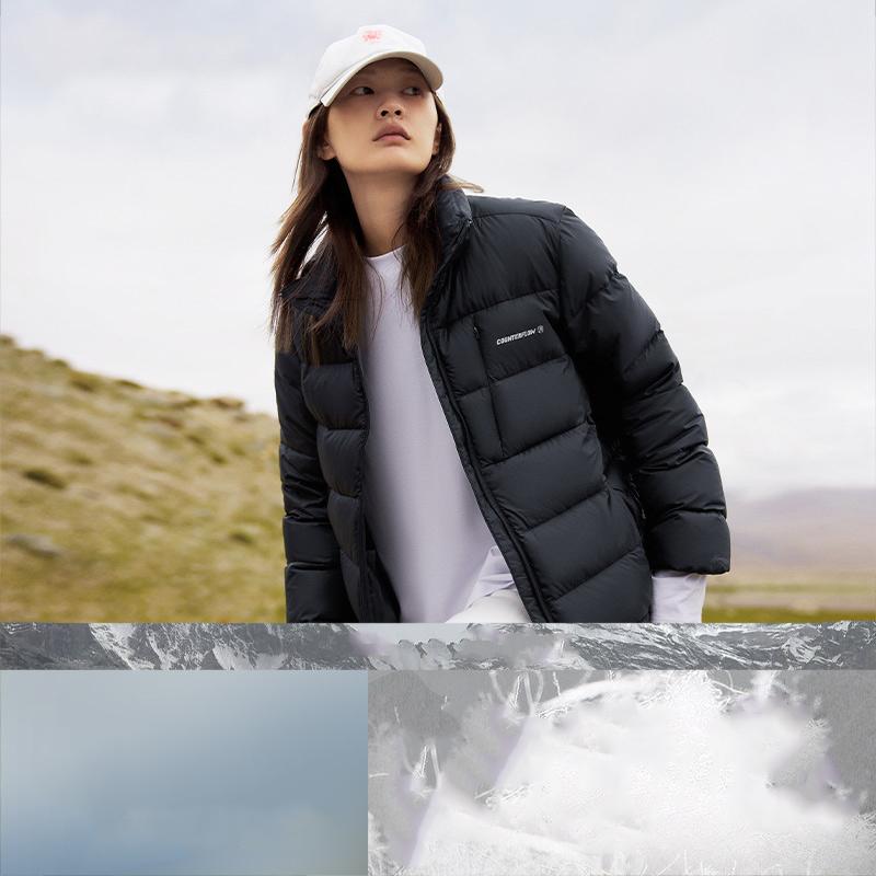 Li Ning CF Outdoor Stand Collar Warm Sports Down Jacket Unisex Jacket Light-Blue AYMT277-2