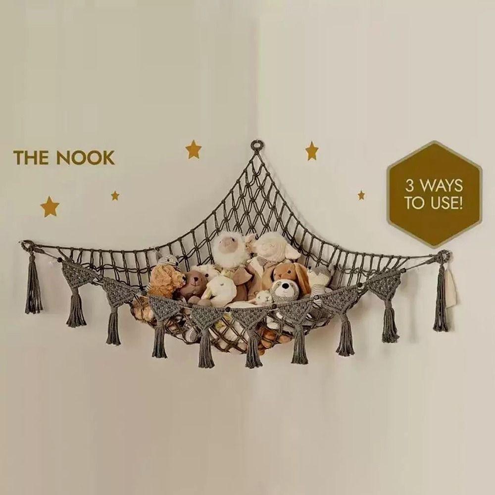 Giant Capacity Toy Hammock Storage Net Hanging Organizer Plush Holder Wall Corner