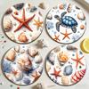 Meeresschildkröten-Untersetzer, Holz-Getränkeuntersetzer im Ozean-Strand-Thema für Zuhause, Café, Rutschfest, Hitzebeständig, Tischdekoration