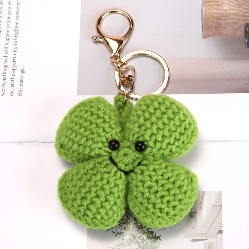 Handmaking Crochet Rainbow Keyrings For Gifts Knitting Colorful Flower Pendant Crochet Keychains Custom Accessories