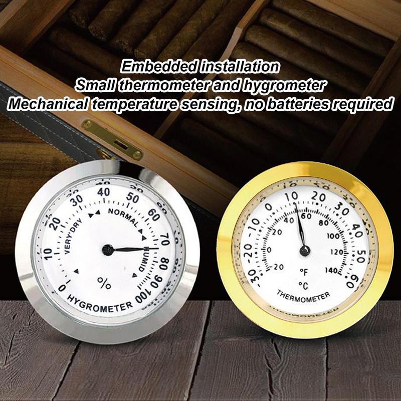 Round Humidor Hygrometer High Precision Analog Humidity Sensor Hygrometer Monitor for Humidor Cabinet Care and Maintenance