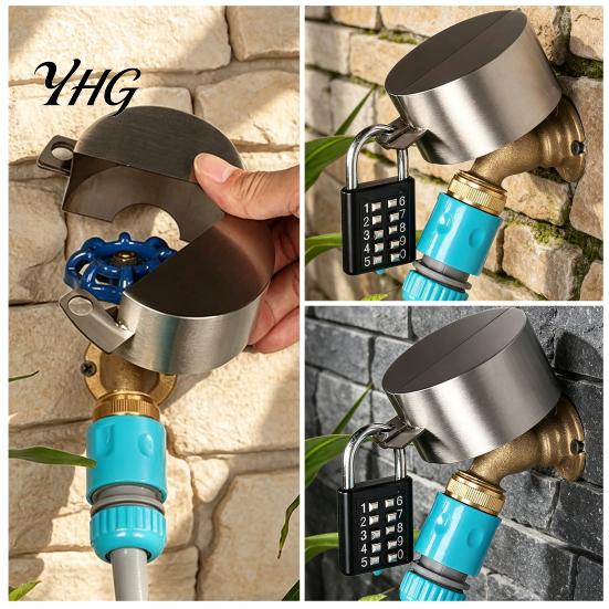 Universal Faucet Lock Outdoor with Password Lock, Prevents Unauthorized Use, Heavy Metal Duty Water Spigot Anti-theft Garden Protective Cover