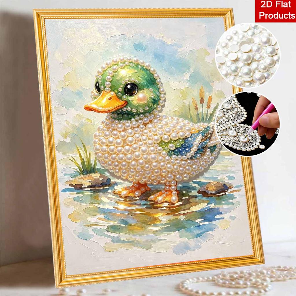 Animal pearl painting handmade diy cute duck pearl art painting stickers home decoration gifts