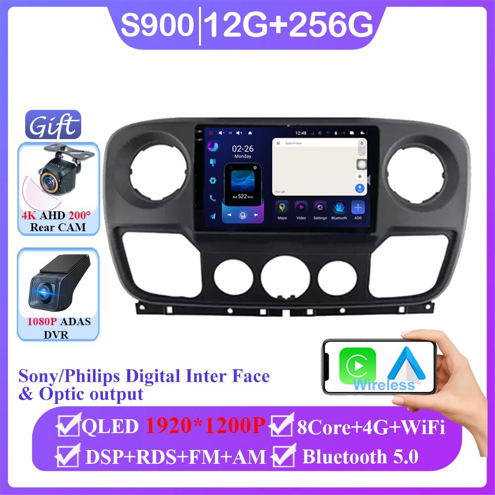 Android 14 For Renault Master Nissan NV400 Opel Movano 2010 - 2021 Wireless Auto Multimedia Player No 2din GPS Navigation Mirror