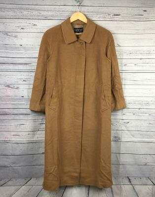 Japan Vintage Heaenh Cashmere Coat Outer 9 Women M Brown Single Concealed Button Cupra Lining(USED)