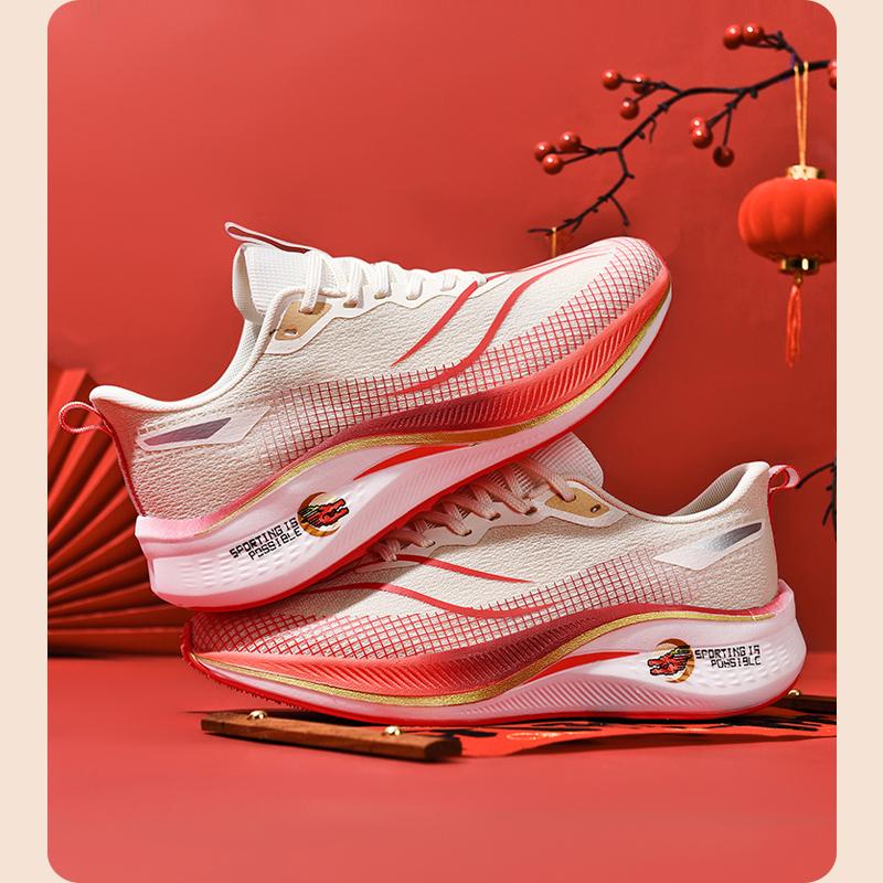 Мужская и женская обувь для бега Спортивная обувь Кроссовки 45 красный/белый — фото 8