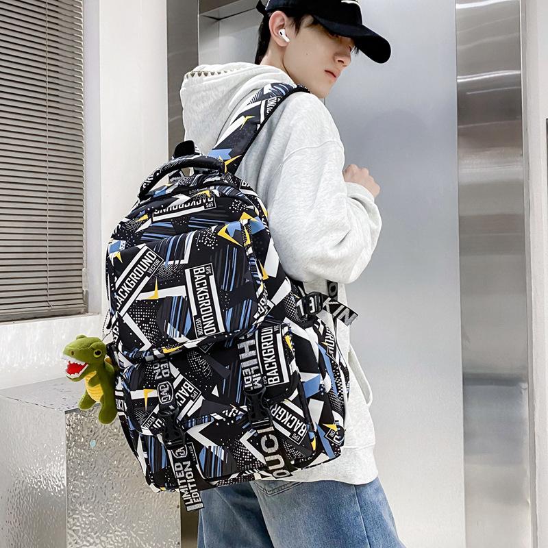 Fashion backpack New large-capacity backpack Middle school schoolbag Trend backpack student schoolbag
