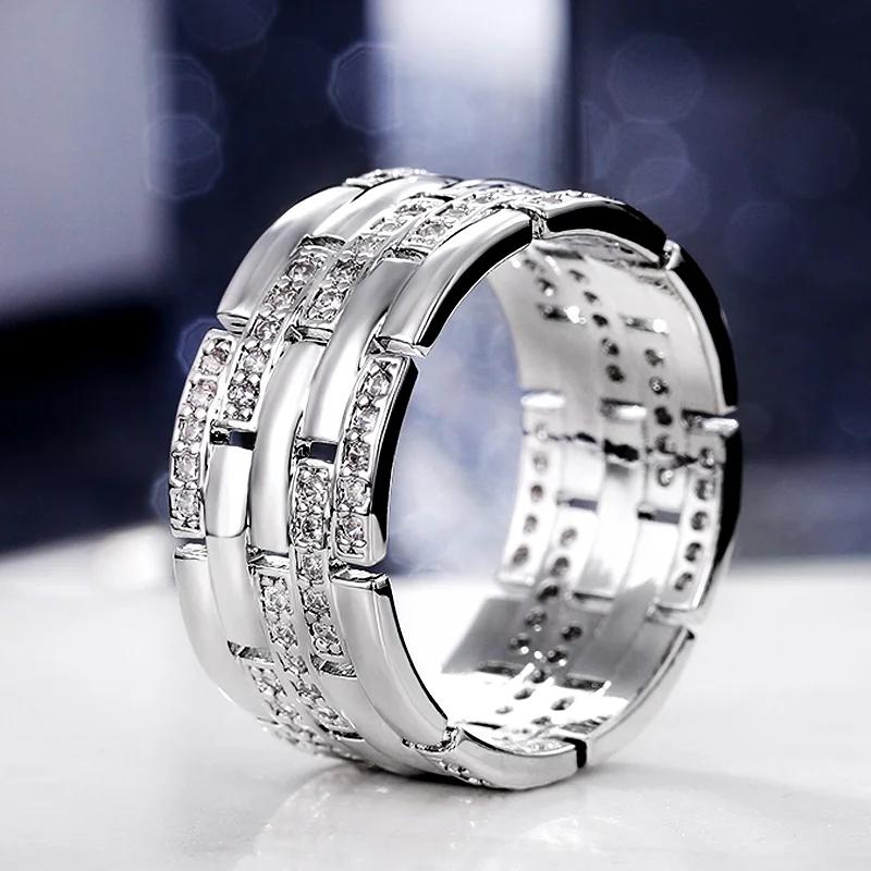 

Fashion Contracted Women/Men Couple Rings Inlaid Shiny CZ Stones Marriage Ring High Quality Male Female Zircon Drop Ship 6