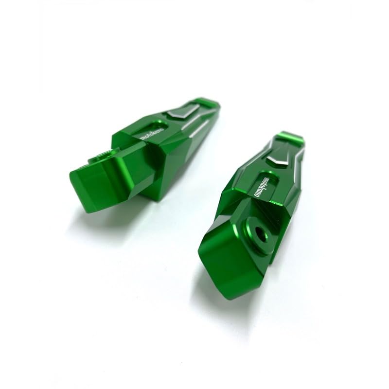 Motokano Front Foot Pegs Rear Footrest Pedal Compatible with Ninja 400 Z400 ZX4R ZX4RR ZX25R Z650 Z1000 (Rear, Green)