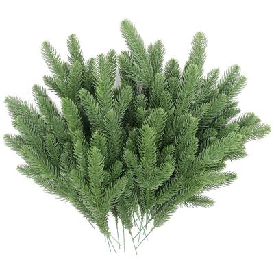 30pcs Realistic Pine Branches for Christmas Decoration 10inches Pin Needle Branches Home Decor DIY Christmas Realistic Green Decoration