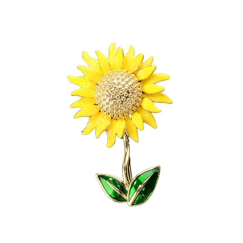 Sunflower Brooch - A Delicate, Luxurious, Niche, and High-end Diamond-studded Women's Accessory.