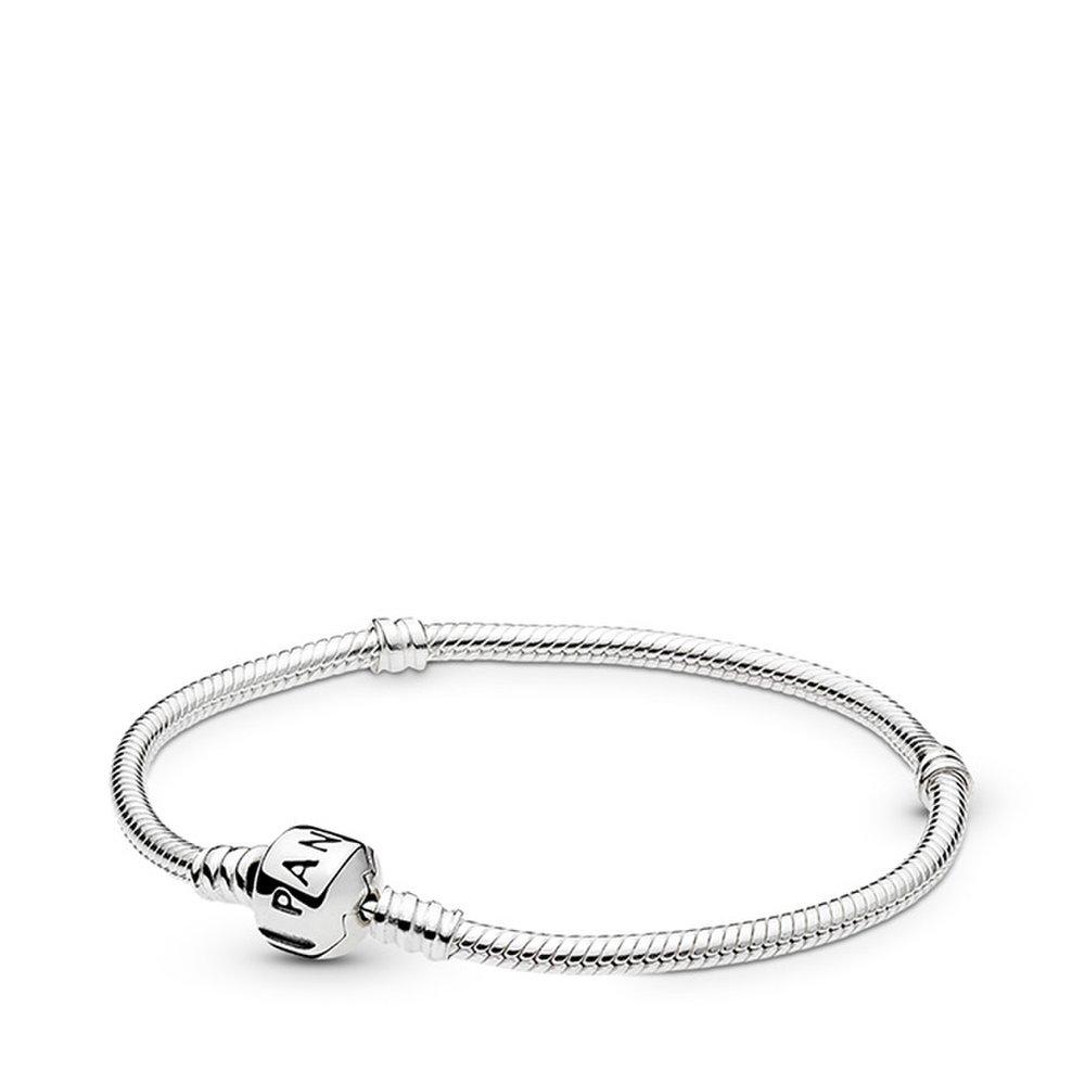 Pandora Snake Chain Barrel Charm Bracelet 590702Hv