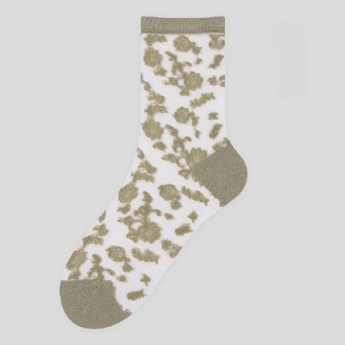 Summer New Style Thin Women's Socks Breathable Ice Silk Flower Crystal Stockings Short Sweat-absorbent Non-slip Cotton Socks Bottom Tube Socks